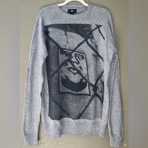 Obey Spectator Jacquard Grey Crewneck Sweater